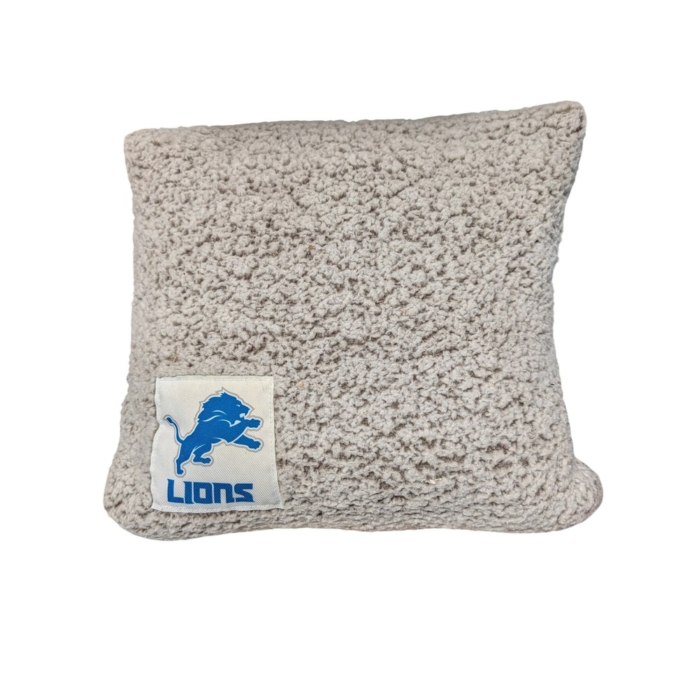 Detroit Lions NFL Northwest Sherpa Cloud Pillow Grey‎ Blue Square Accent Decor